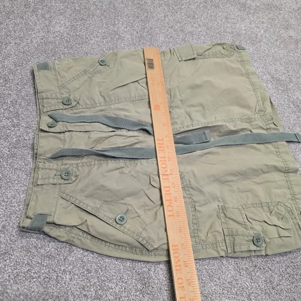 Y2K Gorpcore Indie Gap Surplus Women's Cargo Mini Skirt Sz 1 Olive Green Cotton